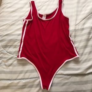 red bodysuit
